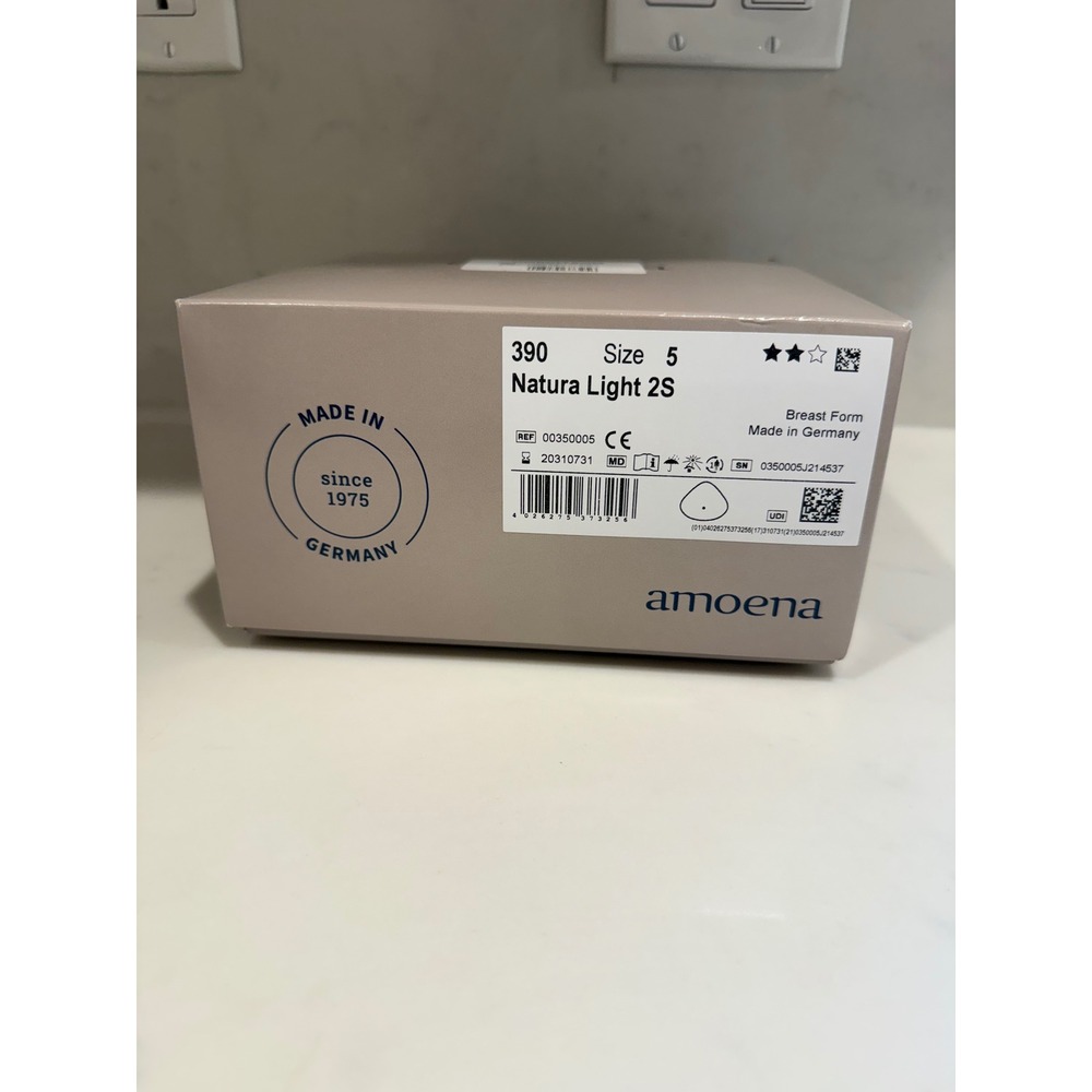 Amoena Natura Light 2S Breast Form Size 5 Ivory 390 Silicone Prosthesis